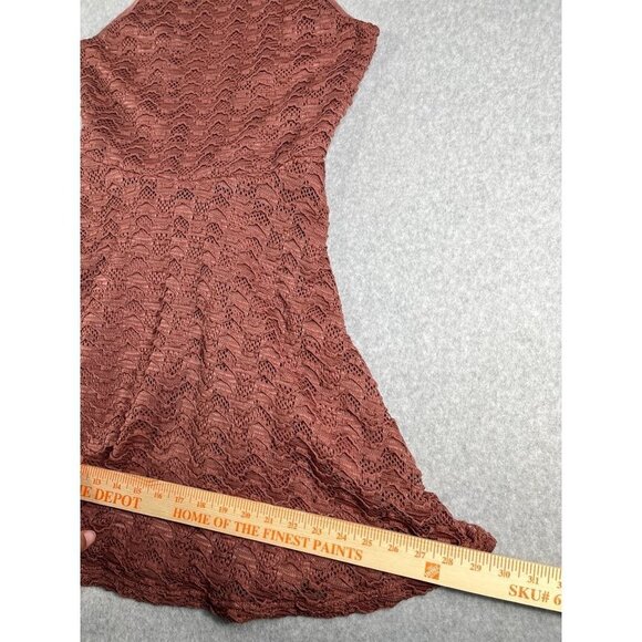 Charlotte Russe Lace Halter Dress Size Large Rose Color Lined Open Back Junior - Picture 10 of 13